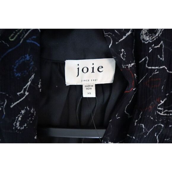 Joie Women's Sz XS Caviar Multi Roma Printed Silk Georgette Dress - Picture 3 of 11